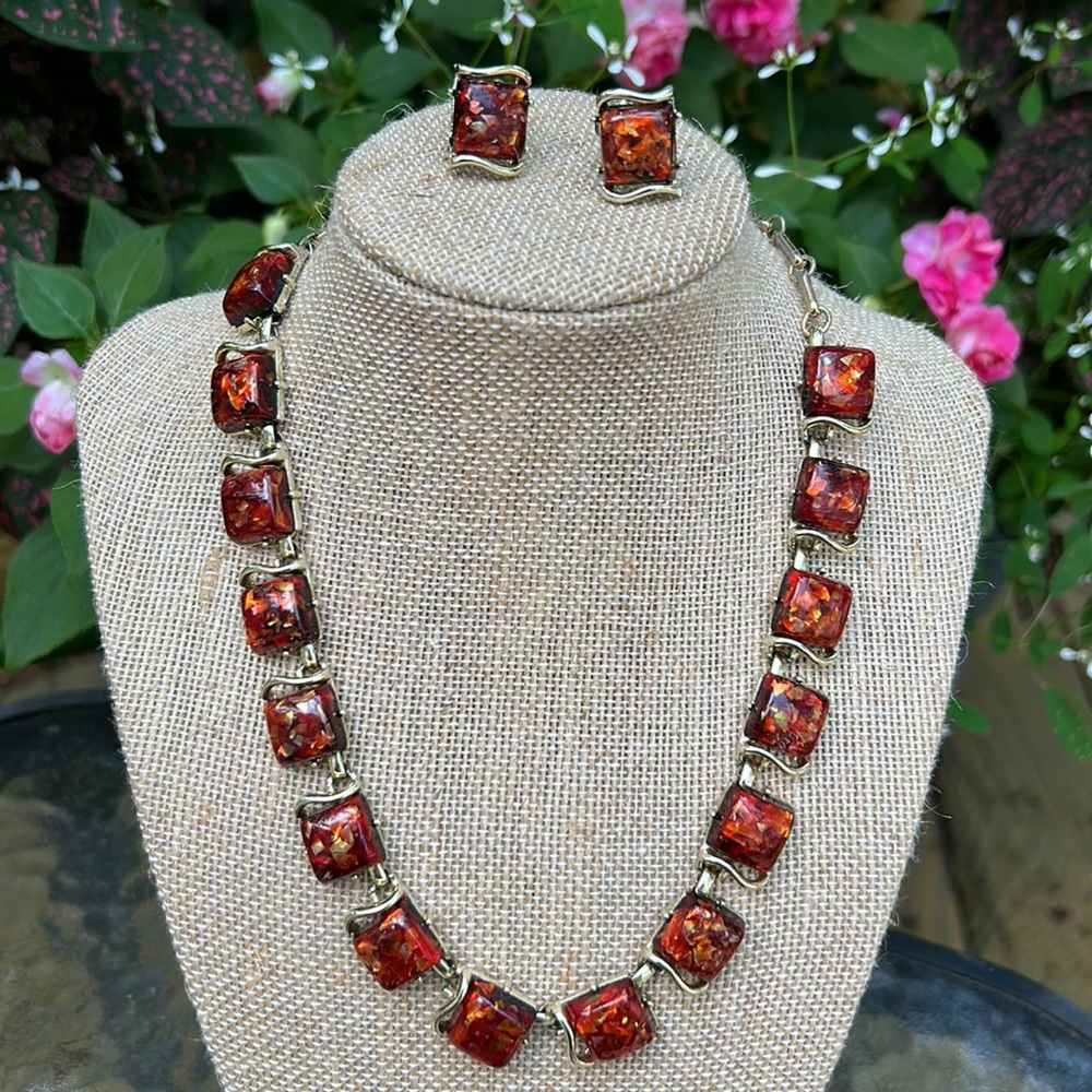 Coro Vintage Choker and Clip Earrings Set